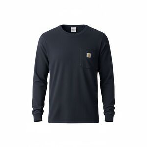 Carhartt Loose Fit Long Sleeve Pocket T-Shirt Navy Size XS Women's